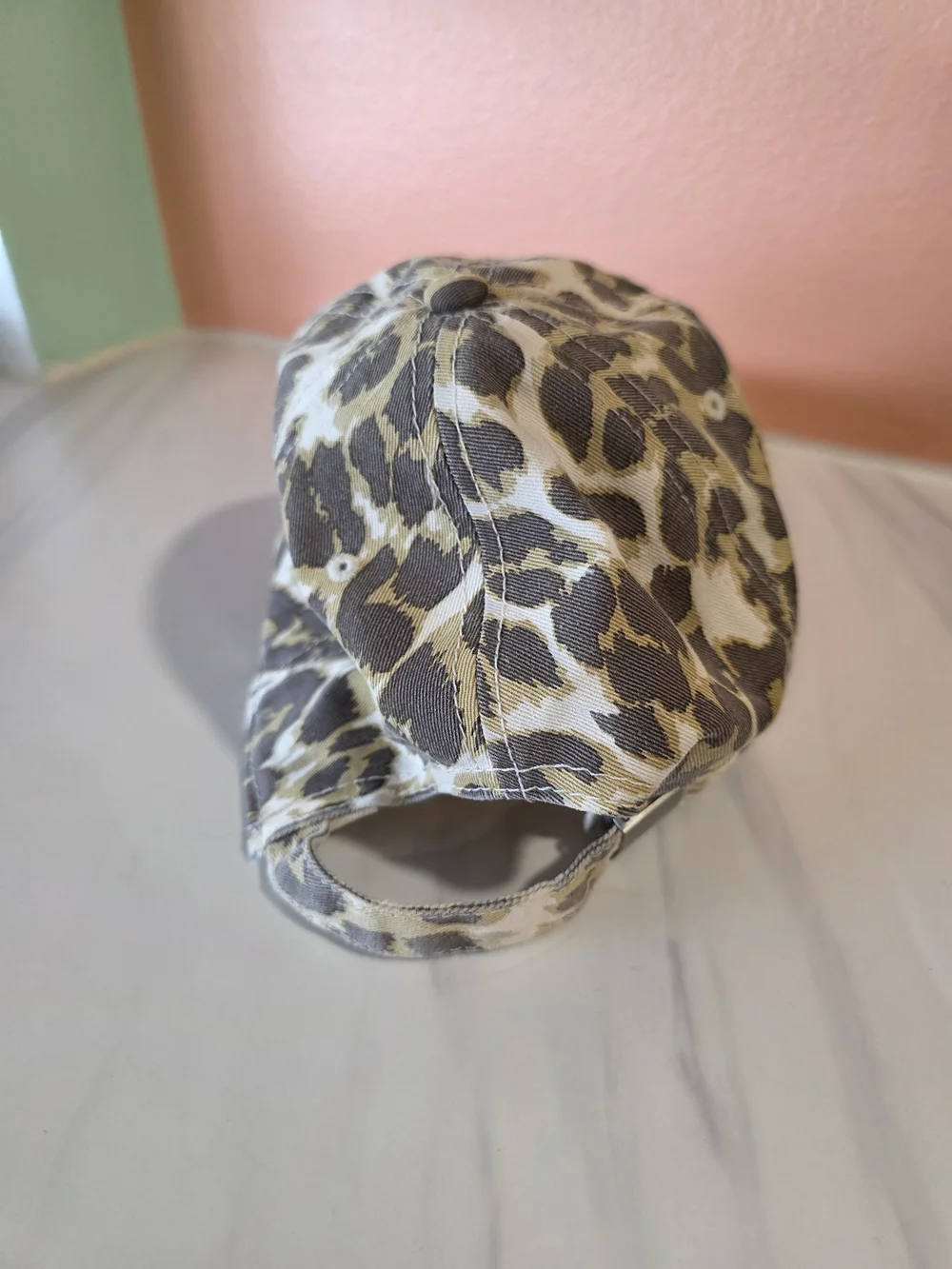 aerie Leopard Print Baseball Cap in Brown and Tan Animal Print Distressed